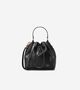Women's Lidia Leather Bucket Bag Black Perforated